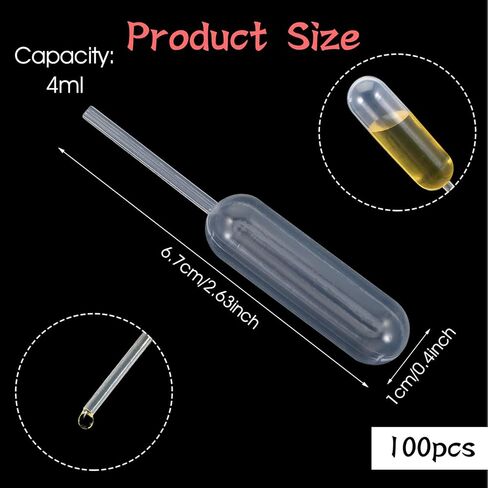 100Pcs 4Ml Cupcakes Pipettes, Clear Transfer Liquid Pipettes Dropper, Plastic Pipette Kitchen Supplies, Injector Mini Pipet for Chocolate Strawberries Cupcakes Mini Cakes Waffles in Saudi Arabia