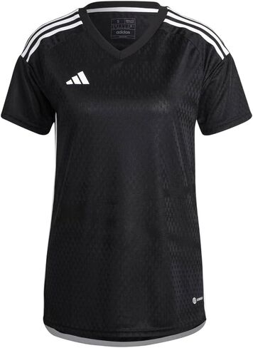 adidas Womens Tiro23 Competition Match V Neck Short Sleeve Jersey Soccer Cleats - Black in Saudi Arabia