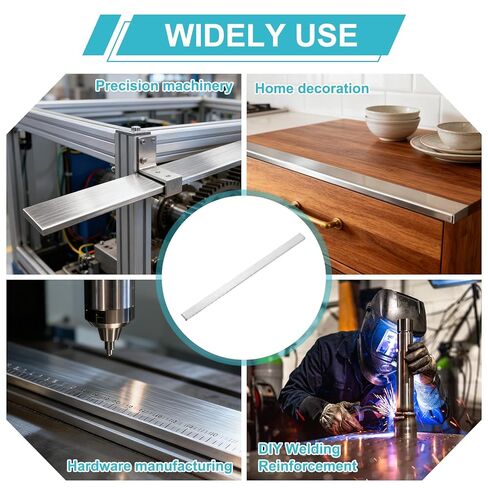 MECCANIXITY 2 Set 316 Stainless Steel Flat Bar, 1/8"(3mm) T x 13/16"(20mm) W x 3-15/16"(100mm) L Steel Bar with Gloves Stock Brushed Finish Trim Strips Sheet for Industry DIY Craft Making in Saudi Arabia