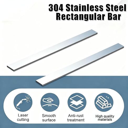 2-Piece Set 304 Brushed Stainless Steel Trim Filler Strip, Flat Profile (Silver, 24-inch Length - 1/8-inch Thickness - 1.5-inch Width) for DIY Crafts in Saudi Arabia
