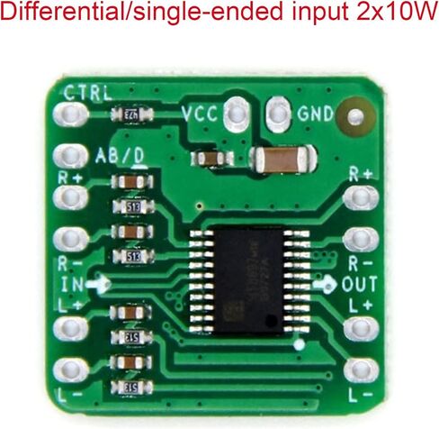 مكبر كهربائي تفاضلي لوحة 2X10 واط فئة رقمية D مكبر كهربائي الصوت HT8697 3.6-8.5 فولت المدخلات التفاضلية in Kuwait