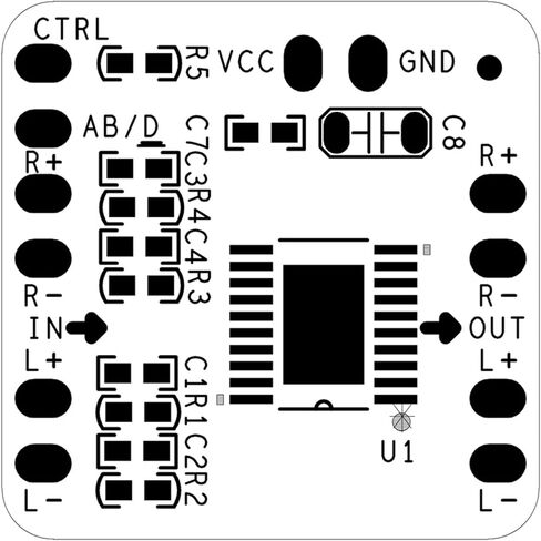 مكبر كهربائي تفاضلي لوحة 2X10 واط فئة رقمية D مكبر كهربائي الصوت HT8697 3.6-8.5 فولت المدخلات التفاضلية in Kuwait