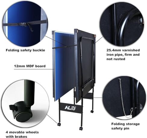 طاولة بينج بونج قابلة للطي بطول 7 أقدام مع وضع التشغيل للألعاب الفردية واللاعبين - تتضمن مجموعة طاولة التنس الداخلية شبكة ومجدافين وكرتين للتدريب الاحترافي للبالغين/المراهقين in Kuwait