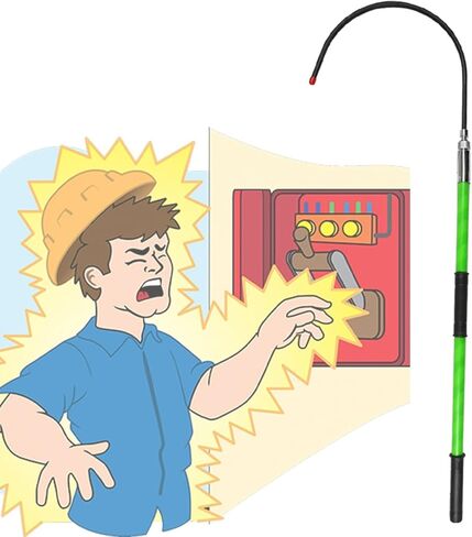Anti-electrocution Rescue Hooks, Emergency Lifesaving Pulling Pole Lightweight Safety Tools with Canvas Bag, 32mm Dia Fiberglass Insulated Handle High-Voltage Rod(Red,1.5m/4.9ft/59in) in Saudi Arabia