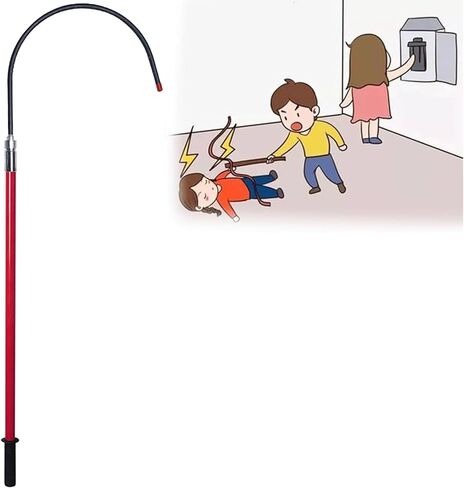 High Voltage Insulated Rescue Hook - Lightweight Anti-Electrocution Tool, 9.8ft Epoxy Insulated Pole for Electrical Safety & Shock Protection (Yellow) in Saudi Arabia