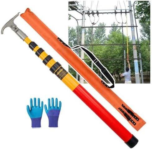 Teles High Voltage Insulated Hook, Portable Retractable Fiberglass Pull Rod, Lightweight Electrical Safety Tool for Face & Auto Maintenance (4m/13.1ft) in Saudi Arabia