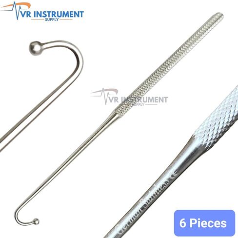 Spay Snook Hook 6.5" Animal Uterus Ovaries Removal Veterinary Surgical Instruments German Stainless CE 6 Pcs in Kuwait
