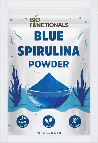 Blue Spirulina Powder 1 oz Espirulina Natural Blue Food Coloring, Phycocyanin Extract, Vegan Superfood Perfect for Smoothie, Baking, Energy Bar in Saudi Arabia