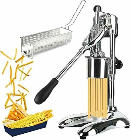 12 Holes French Fry Cutter Machine,Multi-Function Mashed Potato Pasta Machine,Extra Long Japanese Style French Fries Maker, Vertical Potato Chips Squeezer Machine for Restaurant in Saudi Arabia