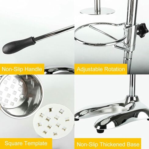 Super Long French Fry Squeezer,Multi-Function Mashed Potato Pasta Machine,12 Holes Stainless Steel Mashed Potato Extruder with Fried Basket,Commercial Fried Potato Strips Maker in Saudi Arabia