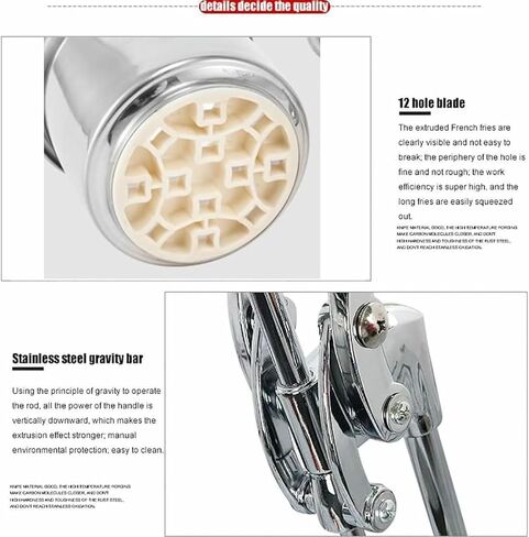 30cm Manual French Fries Maker,Multi-Function Mashed Potato Pasta Machine,Super Long French Fry Squeezer,with Fried Basket for Restaurants,Snack Bars in Saudi Arabia