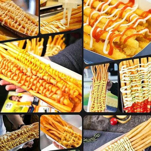 30cm Manual French Fries Maker,Multi-Function Mashed Potato Pasta Machine,Super Long French Fry Squeezer,with Fried Basket for Restaurants,Snack Bars in Saudi Arabia