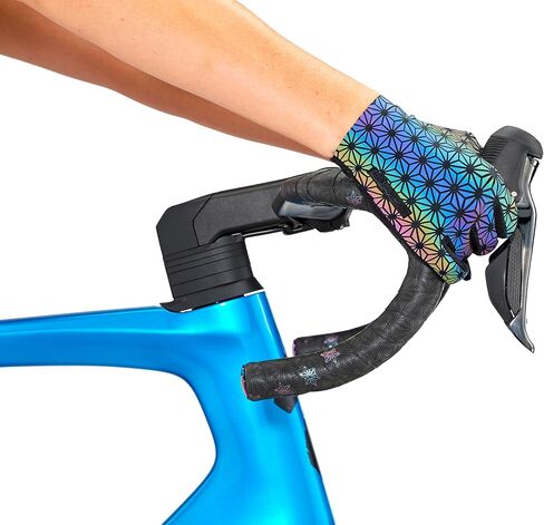 Supacaz Glove - SupaG Clarino Gloves – Oil Slick Reflective (Long - XXL) - Cycling Bike Mitts in Saudi Arabia