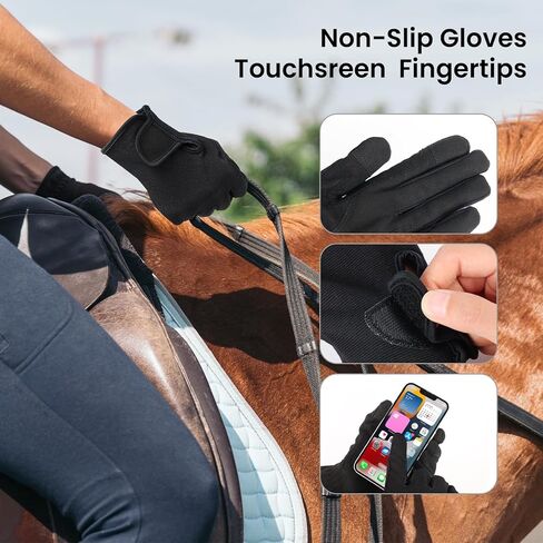 Riding Gloves Touchscreen Design, Outdoor Equestrian Gloves for Men Women, XL Size (Fits Hand Length 20-21cm) in Saudi Arabia