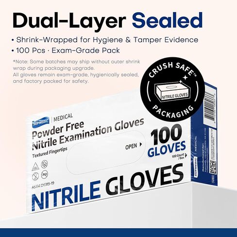 Medical Soft Max™ Nitrile Exam Gloves, 1000Pcs Latex-Free Powder-Free Food Safe Clean Cooking Disposable Glove Black in Saudi Arabia