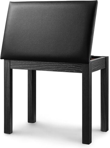 Eastar Piano Bench with Storage, Solid Wood Keyboard Bench Piano Stool Chair Seat with Bookcase & High-Density Sponges Pad, 20.8"x18.5"x13"(Black) in Saudi Arabia