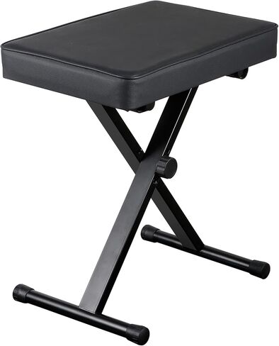 Smartxchoices Adjustable Piano Bench Padded Keyboard X-Style Bench Piano Stool Guitar Chair Piano Stand, Black in Kuwait