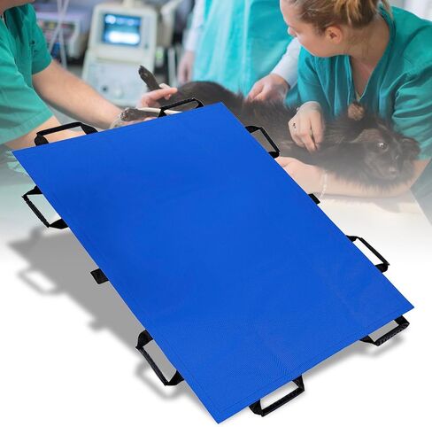 نقالة الحيوانات الأليفة للكلاب - حامل حيوانات للطوارئ، حد وزن 300 رطل، مقاس 44 بوصة × 28 بوصة، مع 8 أشرطة أمان لسهولة النقل (برتقالي) in Kuwait