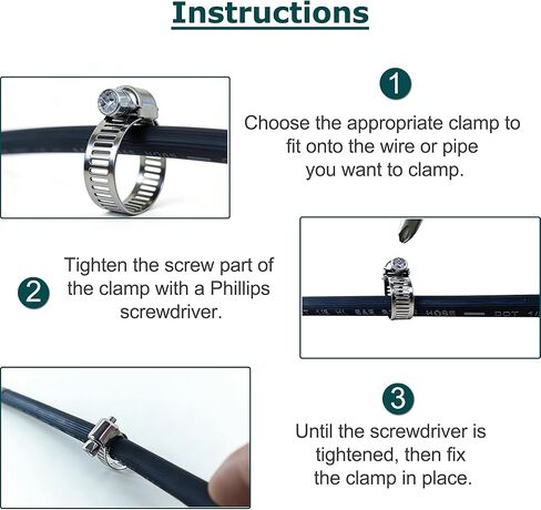 Hose Clamps,3 Size Stainless Steel Screw Clamp Adjustable,Duct Clamp for Automotive, Fuel Line, Garden, Heater, Radiator Tube Pipe (20PCS(16-25mm/22-32mm/25-38mm)) in Saudi Arabia