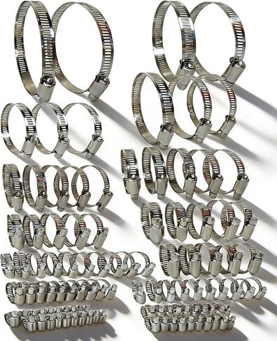 Hose Clamps,3 Size Stainless Steel Screw Clamp Adjustable,Duct Clamp for Automotive, Fuel Line, Garden, Heater, Radiator Tube Pipe (20PCS(16-25mm/22-32mm/25-38mm)) in Saudi Arabia