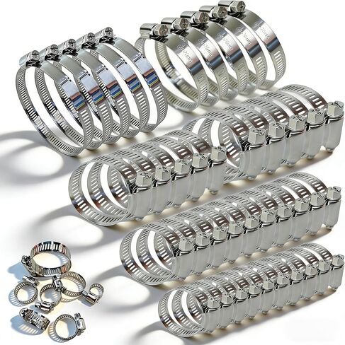 Hose Clamps,3 Size Stainless Steel Screw Clamp Adjustable,Duct Clamp for Automotive, Fuel Line, Garden, Heater, Radiator Tube Pipe (20PCS(16-25mm/22-32mm/25-38mm)) in Saudi Arabia