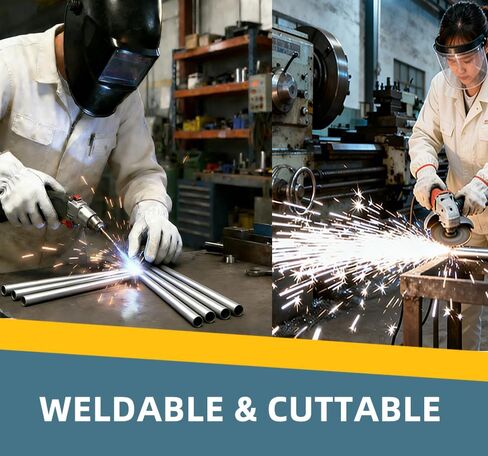 GeilSpace 3/4" OD 304 Stainless Steel Tube, 36 inch Length, Round Metal Weldable Pipe, DIY Industrial Straight Metal Tubing (3/4"OD-36"-2PCS) in Kuwait