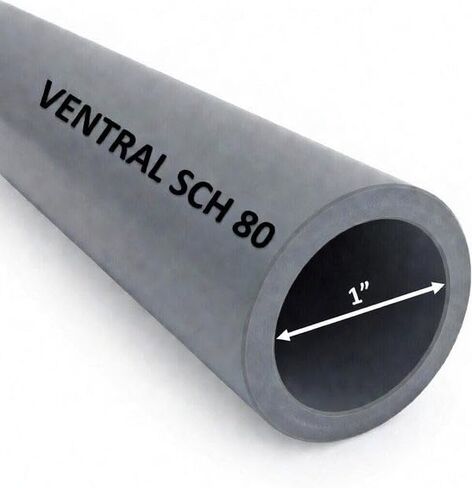 VENTRAL Schedule 80 PVC Pipe 1 Inch (1.315 OD), Grey, Cut Lengths for Industrial, Plumbing, Chemical, High-pressure (96 Inches Long) in Kuwait