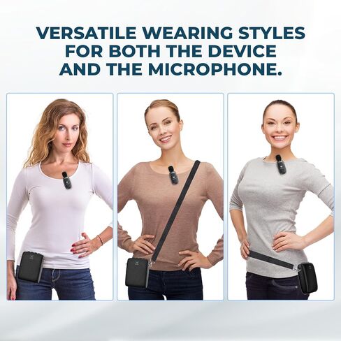 WinBridge Wireless Voice Amplifier for Teachers - Lapel Mic System Saves Your Voice | 15W Portable PA System with Bluetooth, 12H+ Battery, Auto-Pairing | No Headset, Ultra-Light 18.3g Clip Mic WB005N in Kuwait