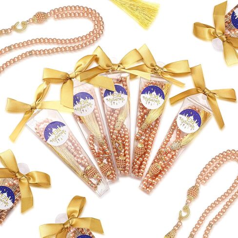 Yinkin 12 Sets Muslim Prayer Beads Islamic Eid Party Gifts with Stickers Bows and Gift Box Muslims Festival Beads Bracelet Religious Jewelry for Ramadan Eid Hajj Umrah Wedding Baby Shower in Kuwait