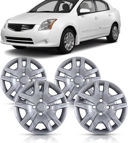 WolfX 16 Inch Hubcaps Set of 4 Wheel Rim Cover for Nissan Sentra 2007-2012 (Only Fit for Steel Hub) PP Material Wheel Rim Hub Cap Replacement, W5135-Lacquer in Kuwait