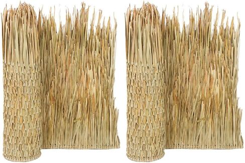 Forever Bamboo Eco-Friendly Mexican Palm Thatch Palapa Hut Roofing Pack of 6, Hand-Woven Thatch Roof for Tiki Bar, Duck Hunting Camo Netting, Patio Umbrella Thatch Cover, 35 Inch × 8 Feet in Kuwait