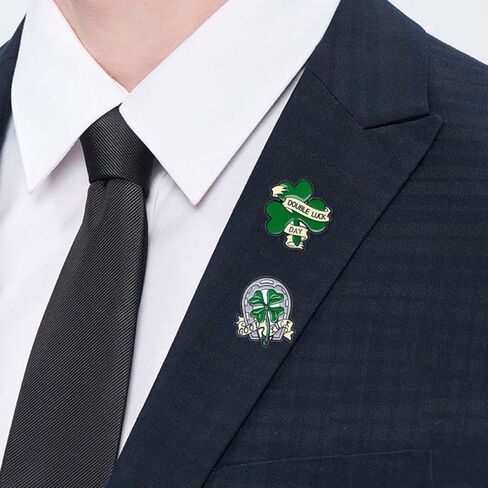 9 PCS Clover Clover St Patrick's Day Badge Label Pins for Woman Man Metal Messel Pins Grooches Festivals Ireland Gift For Cloths Backpack Hat (Green) in Kuwait