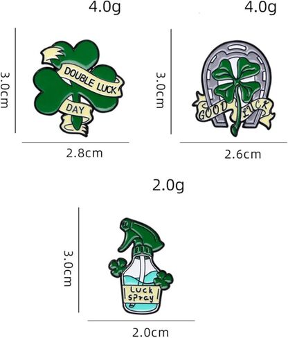 9 PCS Clover Clover St Patrick's Day Badge Label Pins for Woman Man Metal Messel Pins Grooches Festivals Ireland Gift For Cloths Backpack Hat (Green) in Kuwait