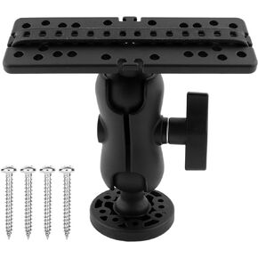 Fish Finder Mount - 360 Degree Ball-Mount Fish Finder Mount Base - Plastic Fish Finder Bracket - Fish Finder Holder - Fish Finder Rack for Boat Kayak Fishing Accessories