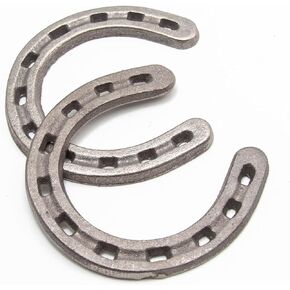 Good Lucky Cast Iron Horseshoe Wall Decor Cast Iron Horseshoe Ornament Cast Iron Medium Horseshoe 11 Holes on Each Side for Home Decoration (2 Pack)