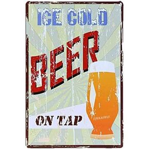 Retro Metal tin Sign Funny Shiner Bock Beers Texas Spoetzl Painting Country Living Room, Kitchen & Bathroom Sign For Home Cave Garage bar Wall Decoration Vintage Metal Sign 8 x 12 inch