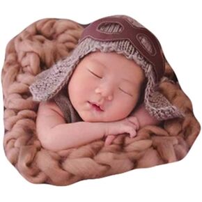 Zeroest Baby Photography Props Pilot Hats Photo Shoot Outfits Crochet Costume Boy Girl Knitted Hat