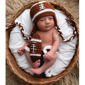 Baby Photography Outfits Crochet Knitted Football Player Outfits Newborn Photo Sports Costume 0-1 Month