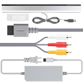 3 in 1 Wired Motion Wii Sensor Bar Kit - Enhance Your Gaming Experience with Wii AC Power,and Audio Video Cable Compatible with Nintendo Wii Games