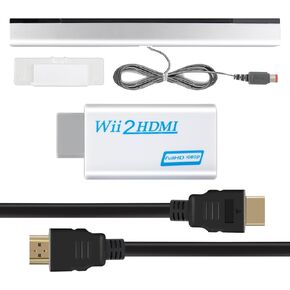3 in 1 Wii to HDMI Adapter Kit - Enhance Your Gaming Experience with Wired Motion Wii Sensor Bar,and 5ft High-Speed HDMI Cable Compatible with Nintendo Wii Games