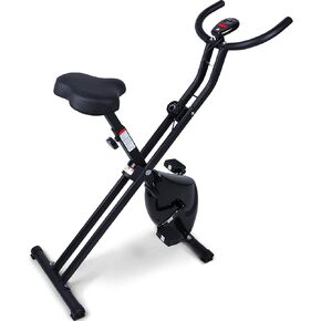 Foldable Exercise Bike Foldable Magnetic Upright Bike with 8 Resistance Levels, Cardio-Training Bike Indoor Cycling Bike for Adults