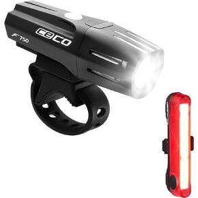 CECO-USA: 750 Lumen Headlight & 80 Lumen COB LED Tail Light for Cyclists who Want to See far & to be seen from Super Wide Angle. Brightest USB Rechargeable Bike Light Set Available for All Cyclists