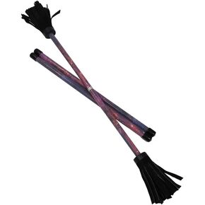 Z-Stix Professional Juggling Flower Sticks-Devil Sticks و2 عصي يدوية، مناسبة للمبتدئين - سلسلة المهرجانات (Kid Sticks 15" HS 18" Stick، Galaxy)