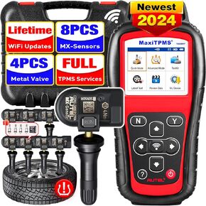 Autel MaxiTPMS TS508WF KIT, 300$ 8PCS 315+433MHz MX-Sensors + 4PCS Metal Valves, 2024 WiFi Ver. of TS508 TS501 TS601, TPMS Programming Relearn Activate Scan tool, Copy by OBD, Clear DTCs, Free Updates