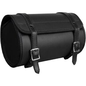 GARGOYLE BELLS Motorcycle Tool Bag Handlebar Bag Universal Motorcycle Fork Bag Saddlebags Sissy Bar Storage Tool Bag for Motorcycle (Black PVC, 10")