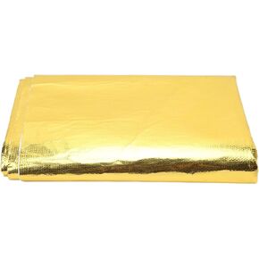 Heat Barrier Reflect Sheet, Self Adhesive High Temp Heat Wrap, Heat Reflective Adhesive Backed Roll, Thermal Insulation Blanket for Automotive Hose , 39 x 47in (Gold)