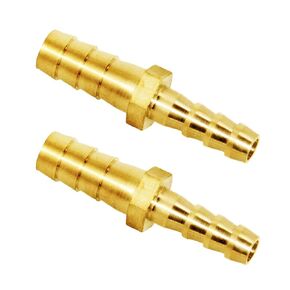 Joywayus 2PCS Hose Barb Reducer 5/8" to 1" Barb Fitting Reducing Splicer Union Brass Fitting Water/Fuel/Air