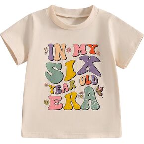 Kids Toddler Baby Girls Birthday T-Shirt in My ONE/Two/Three/Four/Five/SIX Year Old Era Retro Groovy Top in Kuwait