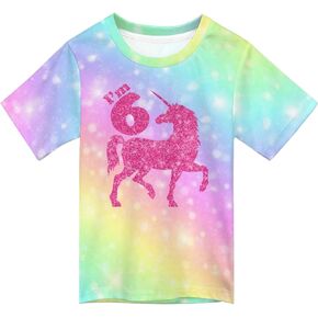 Kids Summer Short Sleeve T Shirt for Boys Girls 6-18Y,Children Tees Cool 3D Print