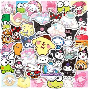 50 PCS Japanese Cartoon Stickers, Kawaii Anime Stickers Vinyl Waterproof Stickers for Laptop Water Bottle Skateboard Cars Bumper Sticker Decals for Kids Teens Girls Adults